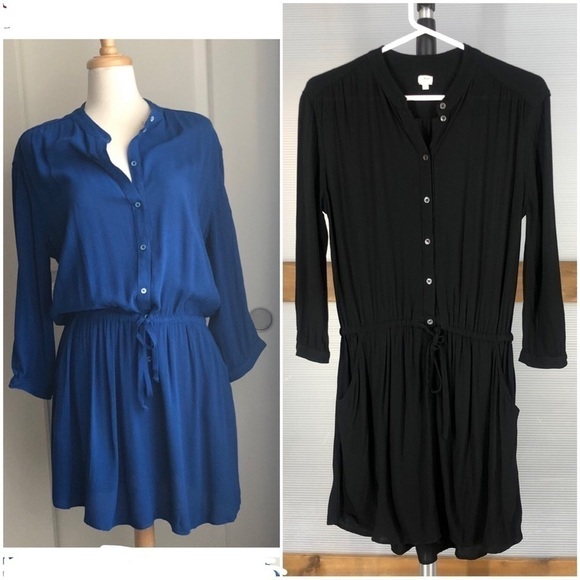 Aritzia Dresses & Skirts - ARITZIA WILFRED Black Long Sleeve Tie Drawstring Dress Sz XS